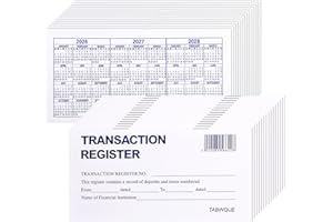 24 PCS Check Registers for Personal Checkbook, Easy to Read Checkbook Register