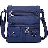 MINICAT Crossbody Purses for Women Multi Pocket Crossbody Bag Soft Leather Cross Body bag for Woman Small Shoulder Bags