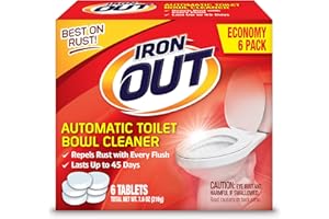 Iron OUT Automatic Toilet Bowl Cleaner Tablets, Helps Remove and Prevent Rust Stains with Every Flush, Lasts up to 45 Days, Made in the USA, 6 Tablets