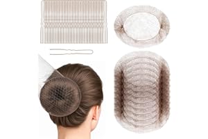 60 Pack Hair Bun Accessories Set, Invisible Mesh Hair Nets and U Shaped Hair Pins, Secure Bun Maker Tools for Ballet, Dance, 