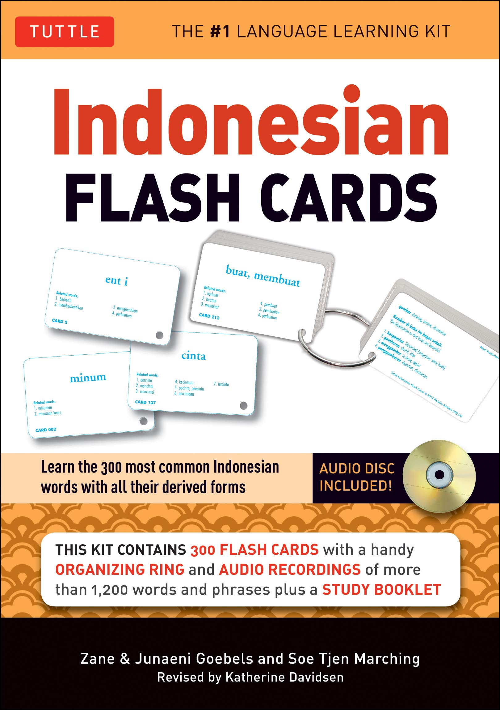 Amazon Com Indonesian Flash Cards Learn The 300 Most Common Indonesian Words With All Their Derived Forms Audio Cd Included Tuttle Flash Cards 9780804843638 Goebel Zane Goebel Junaeni Marching Soe Tjen Books