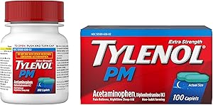 Tylenol PM Extra Strength Pain Reliever & Sleep Aid Caplets, 500 mg Acetaminophen, 100 ct