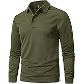 MAGNIVIT Men's Polo Shirts Long Sleeve Quick Dry Performance Shirt Military Tactical Army Combat Polo Shirts