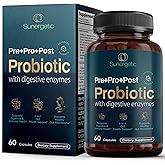 Premium 4-in-1 Probiotic Prebiotic, Postbiotic & Digestive Enzymes for Men & Women – Supports Gut, Digestion & Immunity –Complete Gut Health with Pre, Post, Probiotics & Digestive Enzymes–60 Capsules