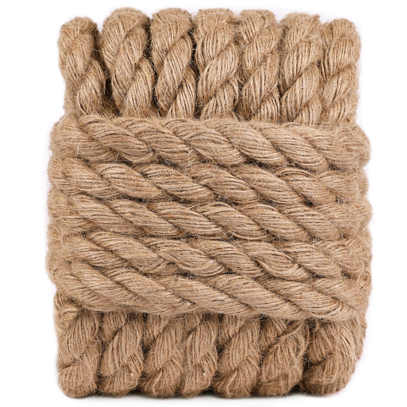 tenn well 20mm Jute Rope, 33 Feet Thick Garden Jute Twine Rope for Cat Scratcher, Decor, Docks, Landscaping and Gardening Fence(Brown)