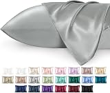 Bedsure Satin Pillowcase Set for Hair & Skin - 2 Pack Grey Queen/Standard