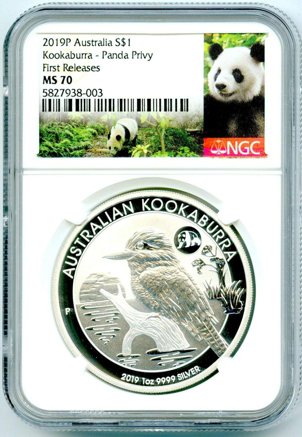 2019 Au Australia Australian Kookaburra Panda Privy 9999 Silver Coin 8000 Minted Rare First Releases 1 Ms70 Ngc At Amazon S Collectible Coins Store