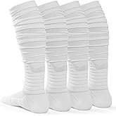 Dingcooler Scrunch Football Socks 2 Pack, Extra Long Padded Athletic Socks for Men & Women