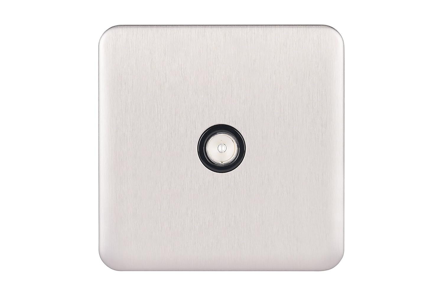 Schneider Electric Lisse Screwless Deco - Single TV Aerial Socket, 240V GGBL7010BSS, Stainless Steel with Black Insert