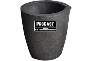 PMC SUPPLIES LLC #3-6 Kg ProCast Foundry Clay Graphite Crucible Cup with Pour Spout for Melting Metal, 6kg Big Graphite Crucible, Propane Torch, Melting Furnace Casting Refining Gold,Silver,Copper, Iron,Brass,Aluminum