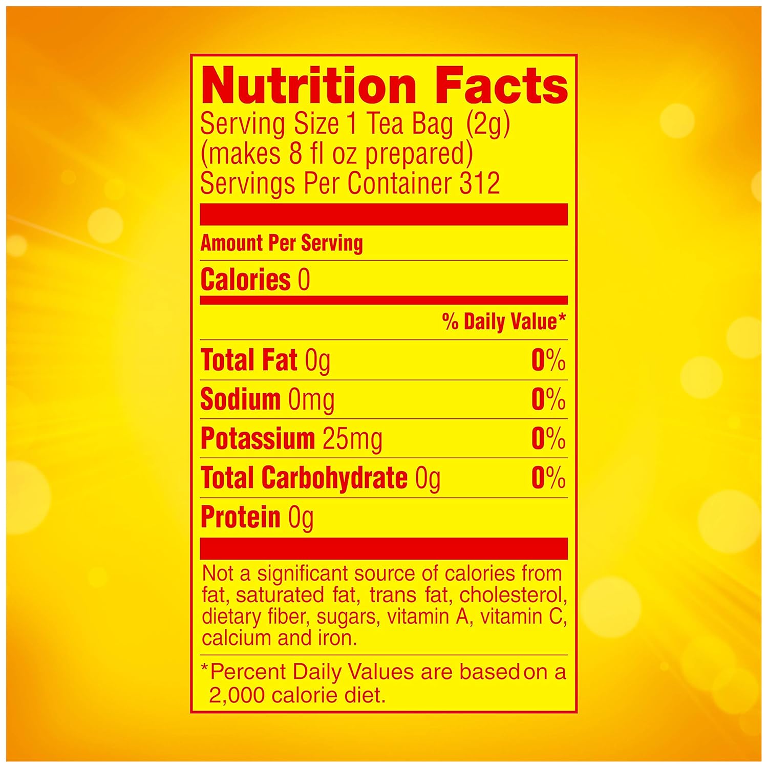 how many calories in a lipton tea bag