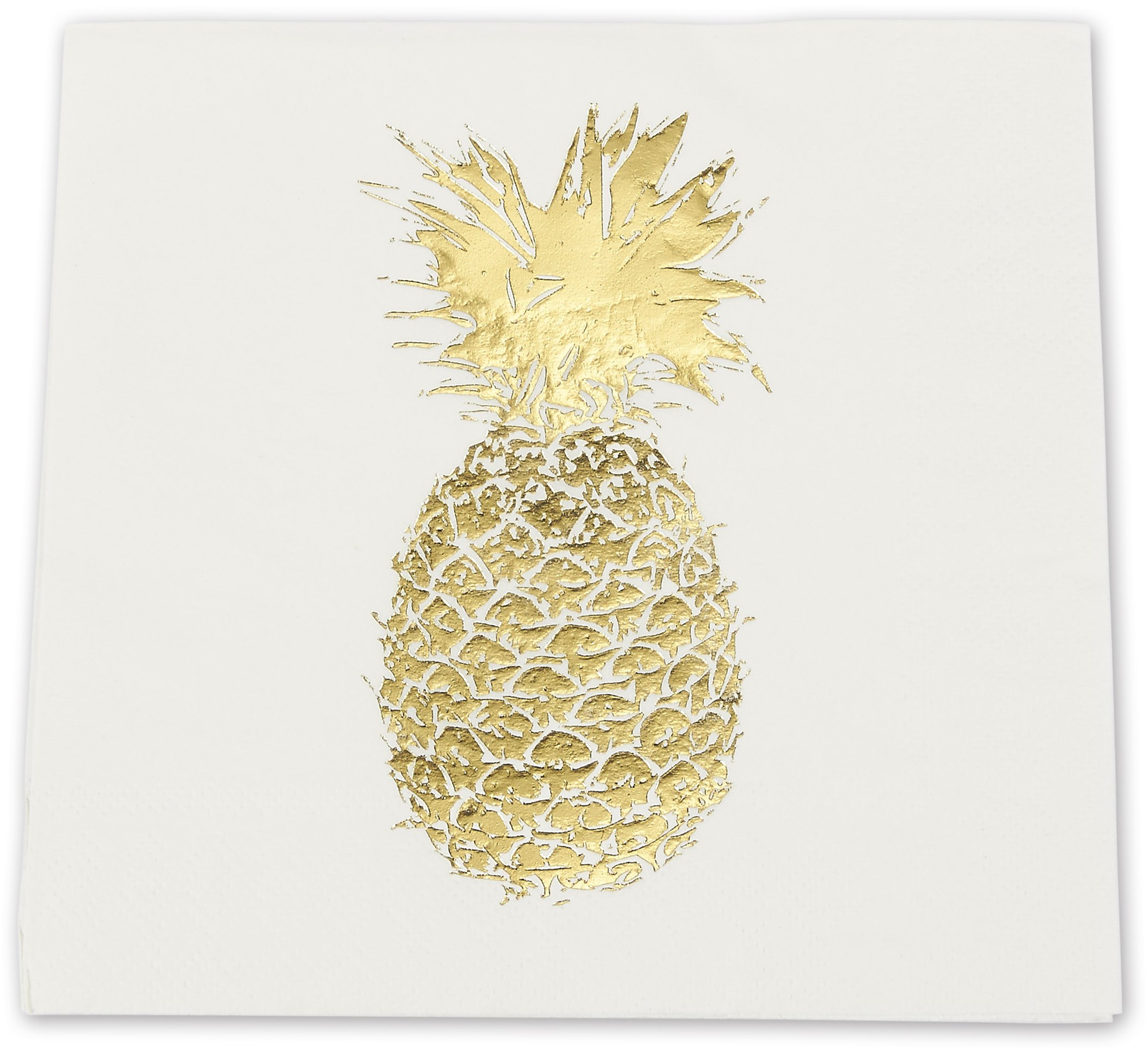 50 Pack Decorative Dinner Napkins - Disposable Paper Party Napkins with Gold Foil Pineapple, Perfect for Anniversary Decorations, Birthday Party Supplies, 6.5 x 6.5 Inches Folded, Gold and White - Image 6