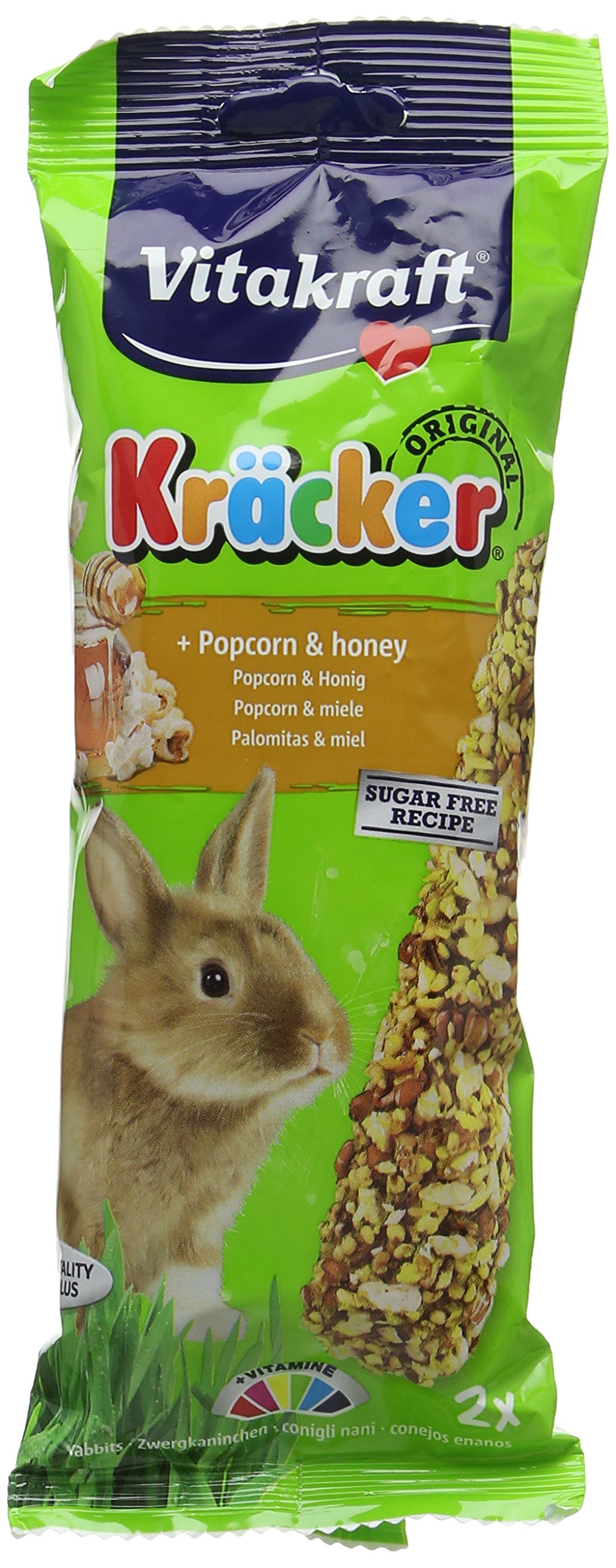 Vitakraft Kracker Rabbit Small Animal Food Popcorn-Honey, Pack of 5