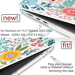 TWOLSKOO Compatible with MacBook Air 15 inch Case
