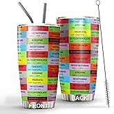 MEDROC Anesthesia Tumbler Stainless Steel 20oz, Medication Label Gift For Birthday Christmas, Nurse Gift For Doctor Assistant CRNA PACU ER ICU Nurse Anesthetist Surgeon Anesthesiologist Tumbler Wrap