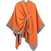 nratto Women's Elegant Shawl Wraps, Soft Open Front Poncho Cape, Reversible Casual Cardigan Shawls for Gift Travel