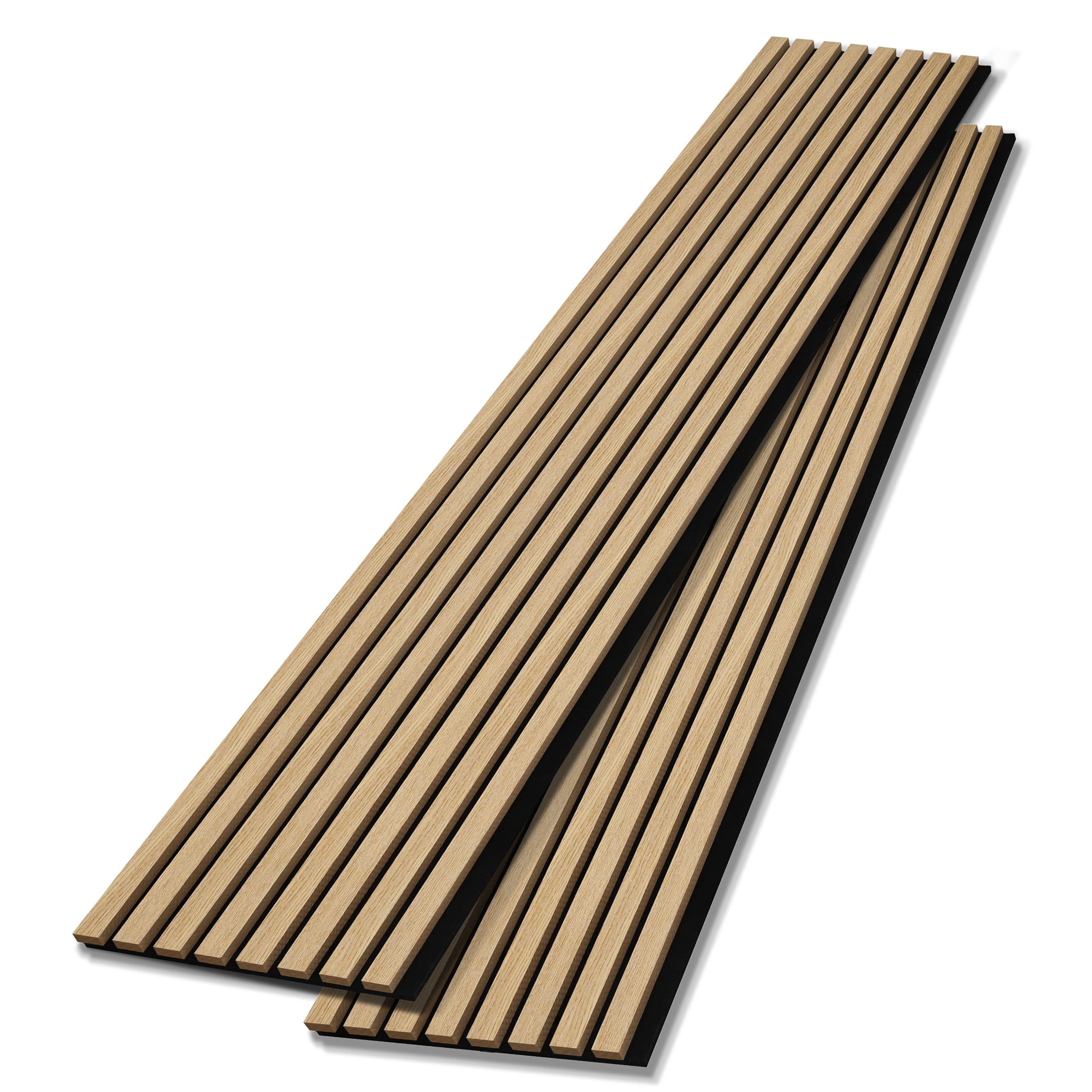Photo 1 of BUBOS Acoustic Wood Wall Panels,2 Pack 94.49” x 12.8” Wood Slat Wall Panels,Soundproof Wall Panels for Living Room,Bedroom,Kitchen & Offices,Natural Oak