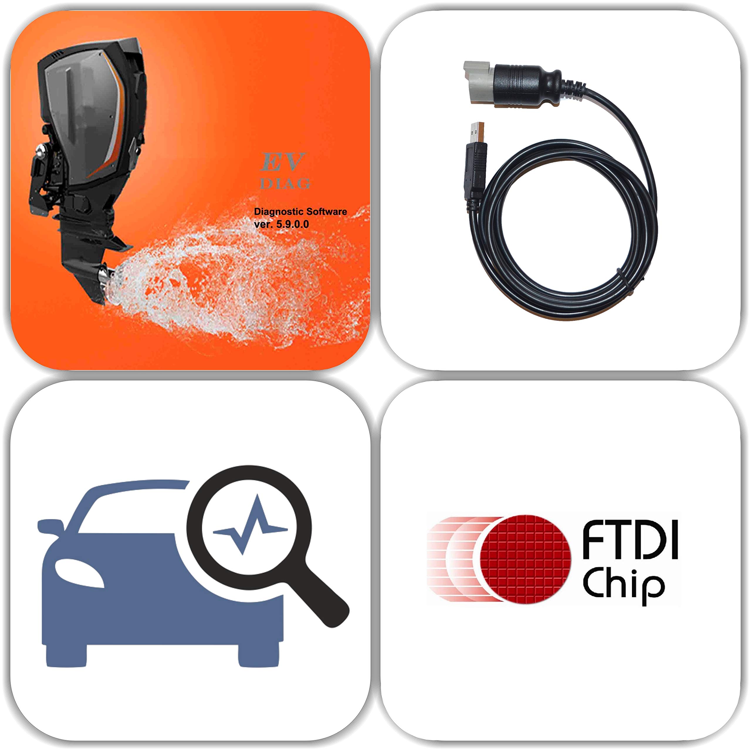 Photo 1 of USB Diagnostic Tool Scanner KIT for EVINRUDE Outboard Engine E-TEC/Fitch