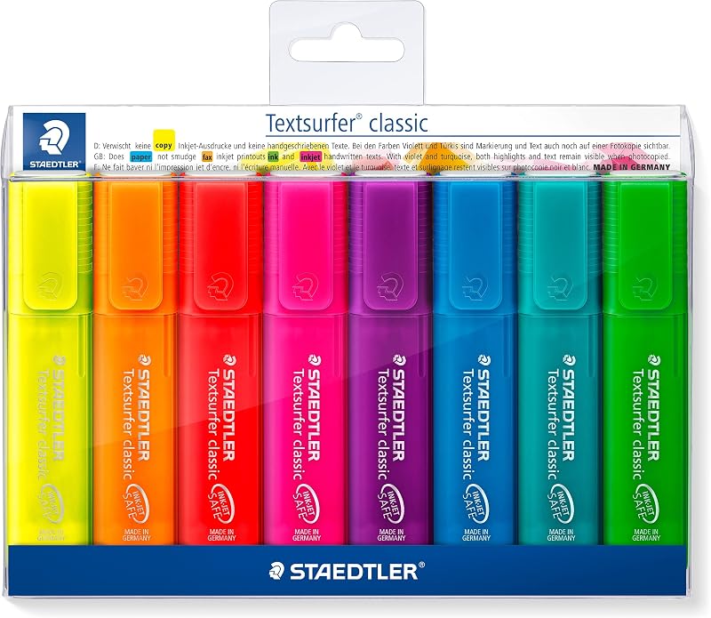 Textsurfer classic 364 - Pack de 8 marcadores fluorescentes, tinta multicolorida