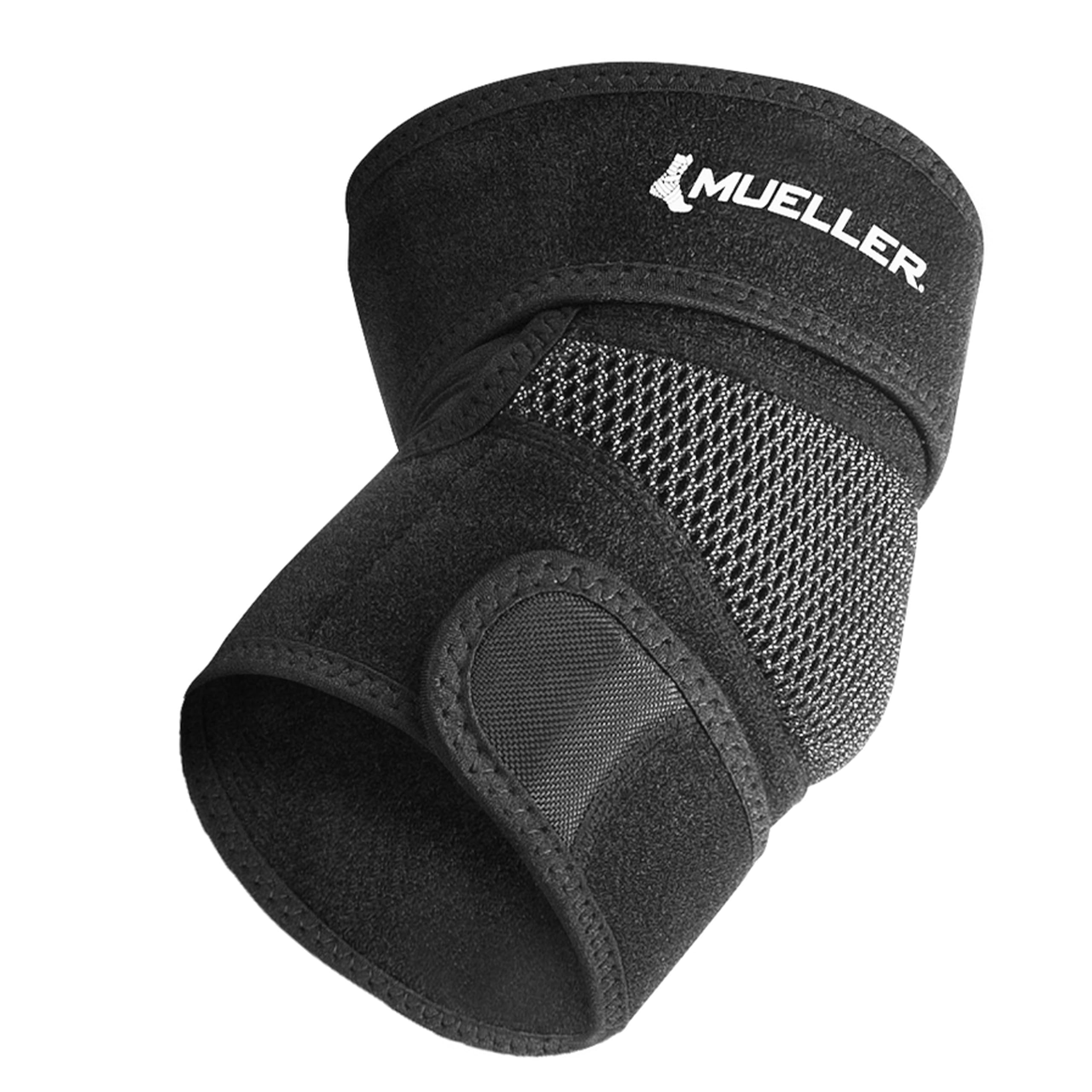 MUELLER Sports Medicine Adjustable Elbow Brace, Elbow Pain Relief Support Sleeve for Men and Women, For Tennis, Golf, Painting, Factory-Line Work, and More, Black, One Size