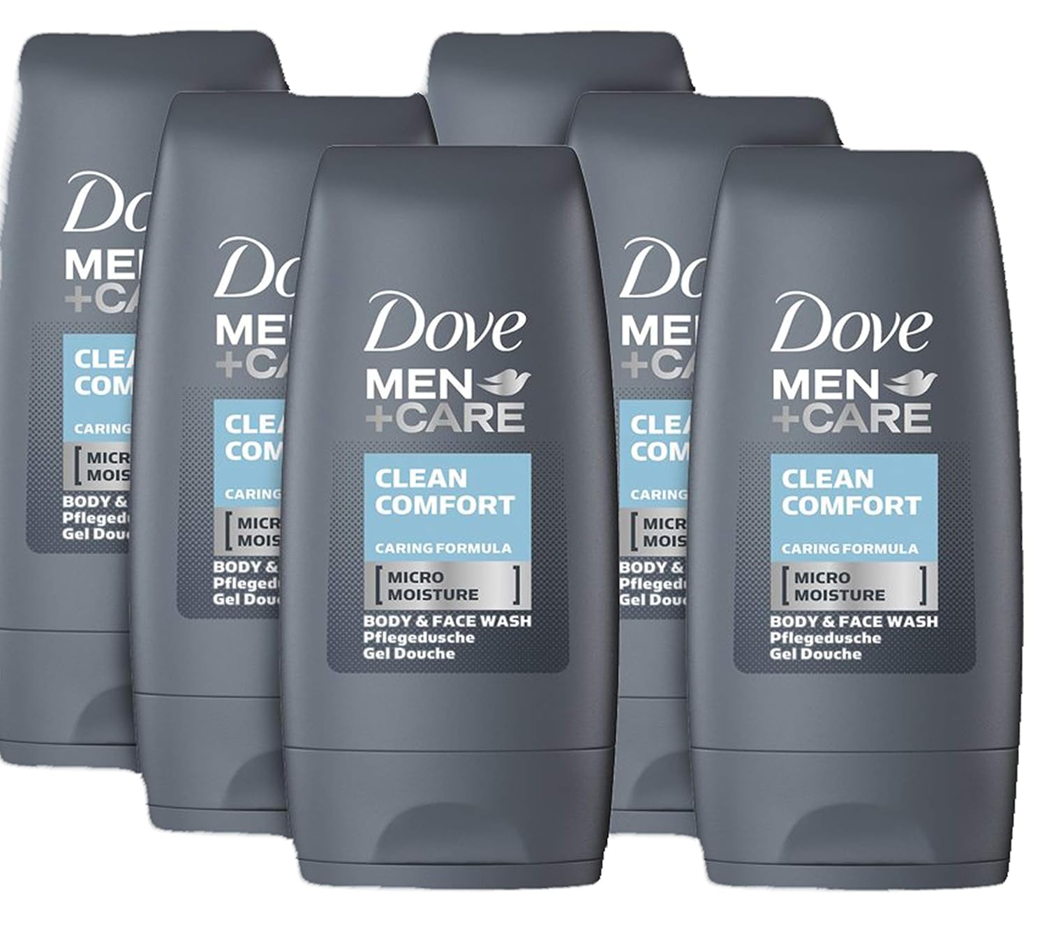 Dove Men + Care Clean Comfort Body and Face Wash, Travel Size 1.85 Ounce (Pack of 6) : Beauty