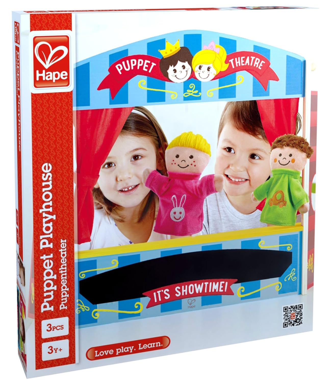 Puppets Hape Wooden Puppet Stage Playhouse Set with Accessories Toys