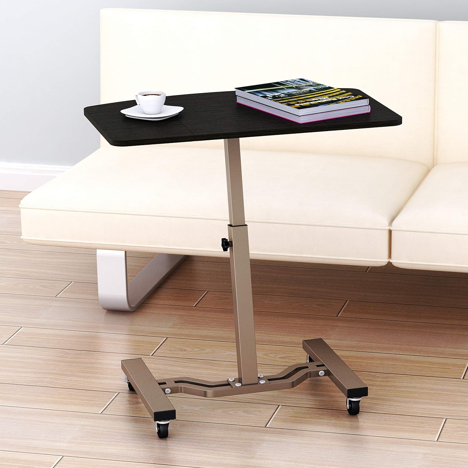 SHW Height Adjustable Mobile Laptop Stand Desk Rolling Cart, Height Adjustable from 28'' to 33'' : Office Products