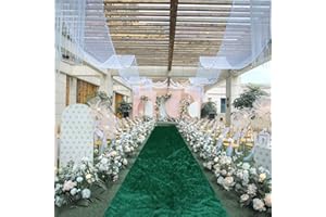 FUHSY Aisle Runners for Weddings Emerald Green Wedding Aisle Runner 2FTx15FT Luxury Velvet Fabric Carpet Runway Green Aisle Runner for Party Bridal Runner Rug for Ceremony Birthday Event Wedding Decorations