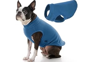 Gooby Stretch Fleece Vest Dog Sweater - Steel Blue, Large - Warm Pullover Super Stretchy Fleece Dog Jacket for Small to Large Dogs