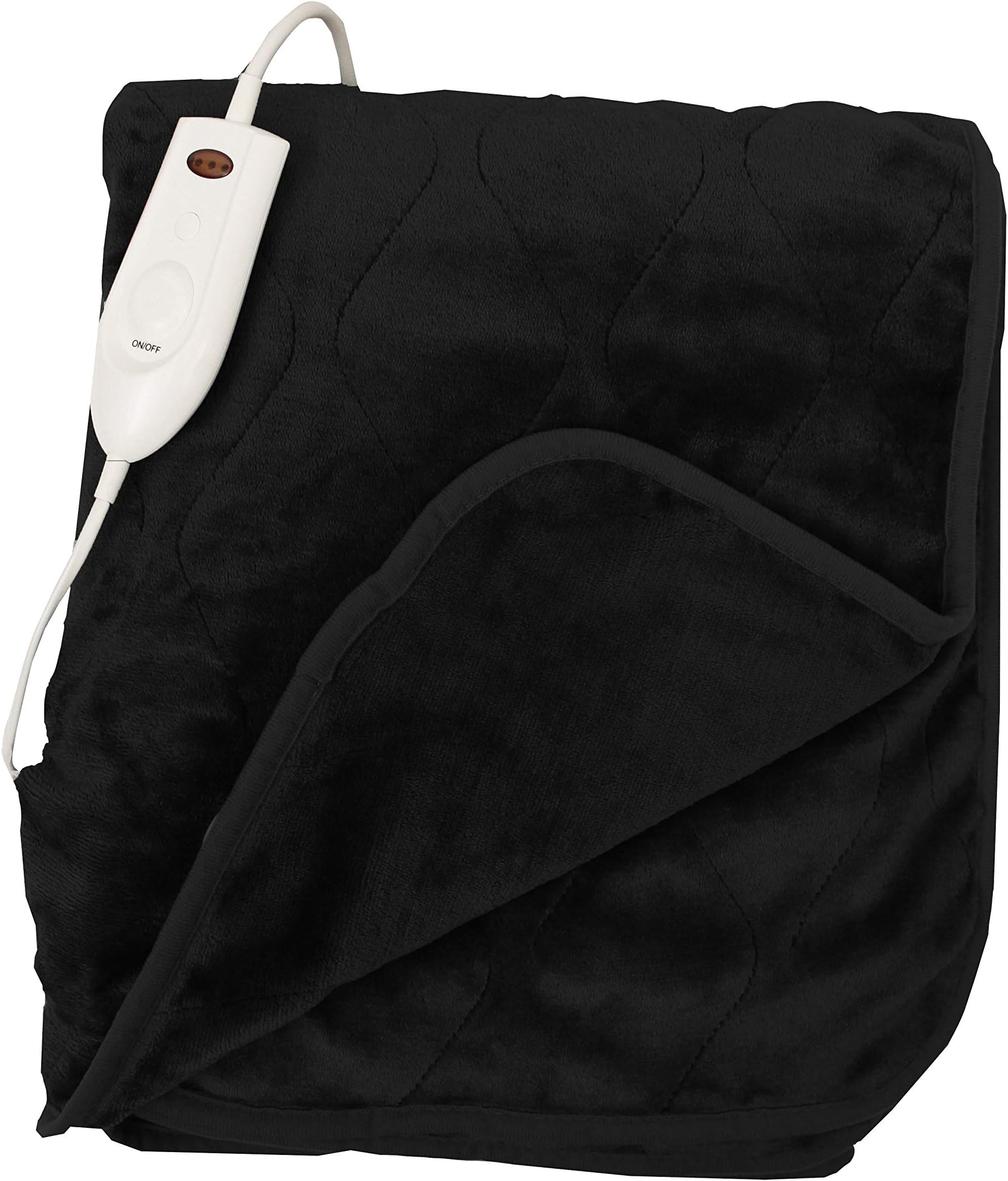 Heatology Electric Heated Throw Blanket - for Couch - Fast Heating Blanket for Full Body Warmth - 3 Heating Settings with 2 Hour Auto Shut Off - Machine Washable - UL Certified - 51" x 63" - Black