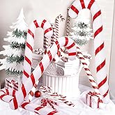 Alminionary 3PCS 90CM Inflatable Candy Canes Novelty Giant Candy Cane Stick Xmas Candy Cane Christmas Tree Hanging Ornaments Inflatable for Christmas