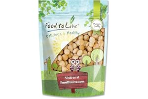 Food to Live - Dry Roasted Macadamia Nuts with Himalayan Salt, 1.5 Pounds - Oven Roasted Whole Nuts, Lightly Salted, No Oil Added, Vegan Snack, Keto, Kosher, Bulk