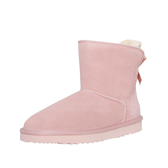 SKUTARI Playful Single Bow Boots, handgefertigte, italienische Lederstiefel für Damen mit gemütlichem Kunstfellfutter, Rutsch