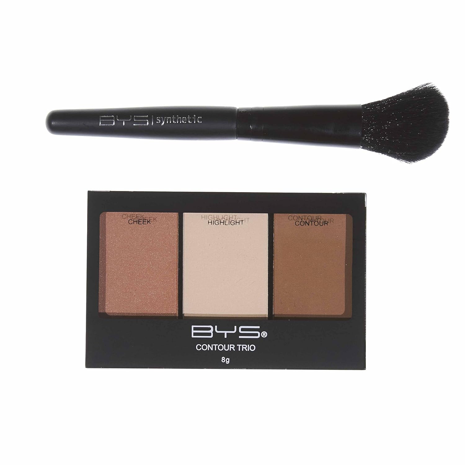 BYS Sculpt Kit - Contour Trio, Contouring and Highlight Palette, Compact Makeup Set with Brushes - 3-Color Shade
