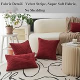 Home Brilliant Corduroy Cushion Covers 20x20 Dark Red Pack of 2 view 2