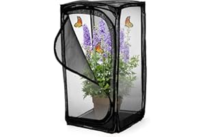 Kingrol 30-Inch Butterfly Habitat Cage, Large Pop-Up Mesh Terrarium with Zipper Opening, Portable & Collapsible Insect Enclosure for Caterpillars & Monarch Butterflies