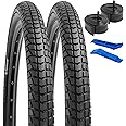 YUNSCM 2-PCS 26" Bike Tires 26x1.95/53-559 and 26" Heavy Duty Bike Tubes Schrader Valve Compatible with Mountain/Off Road Bike 26x1.75 26x1.90 26x1.95 26x2.0 Bike Bicycle Tires and Tubes (Y-918)