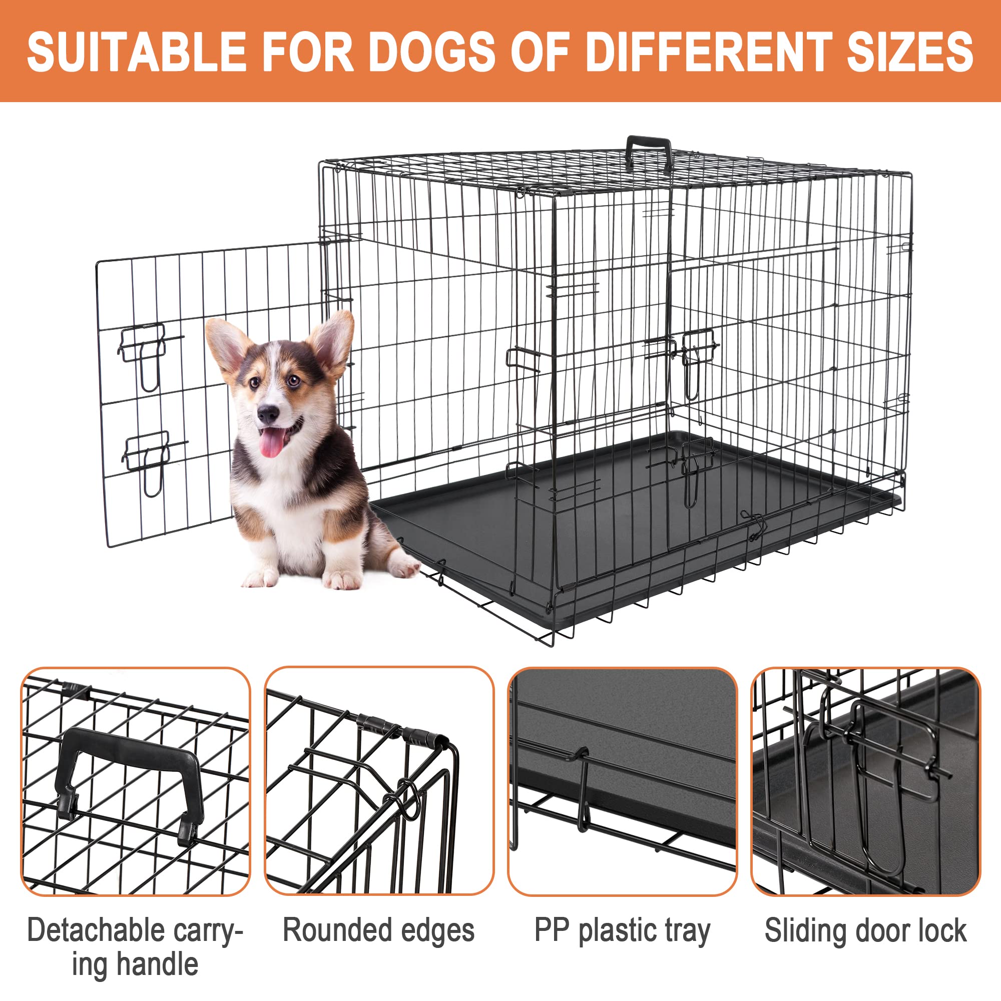 Pet Republic Dog Crates For Large Dogs Folding Metal Wire Dog Gage
