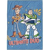 Jay Franco Kids Plush Throw Blanket – Soft & Cozy Fleece Throw for Bedroom & Couch Décor, Official Licensed Product, Blue - Toy Story, 60x90 - Large Blanket
