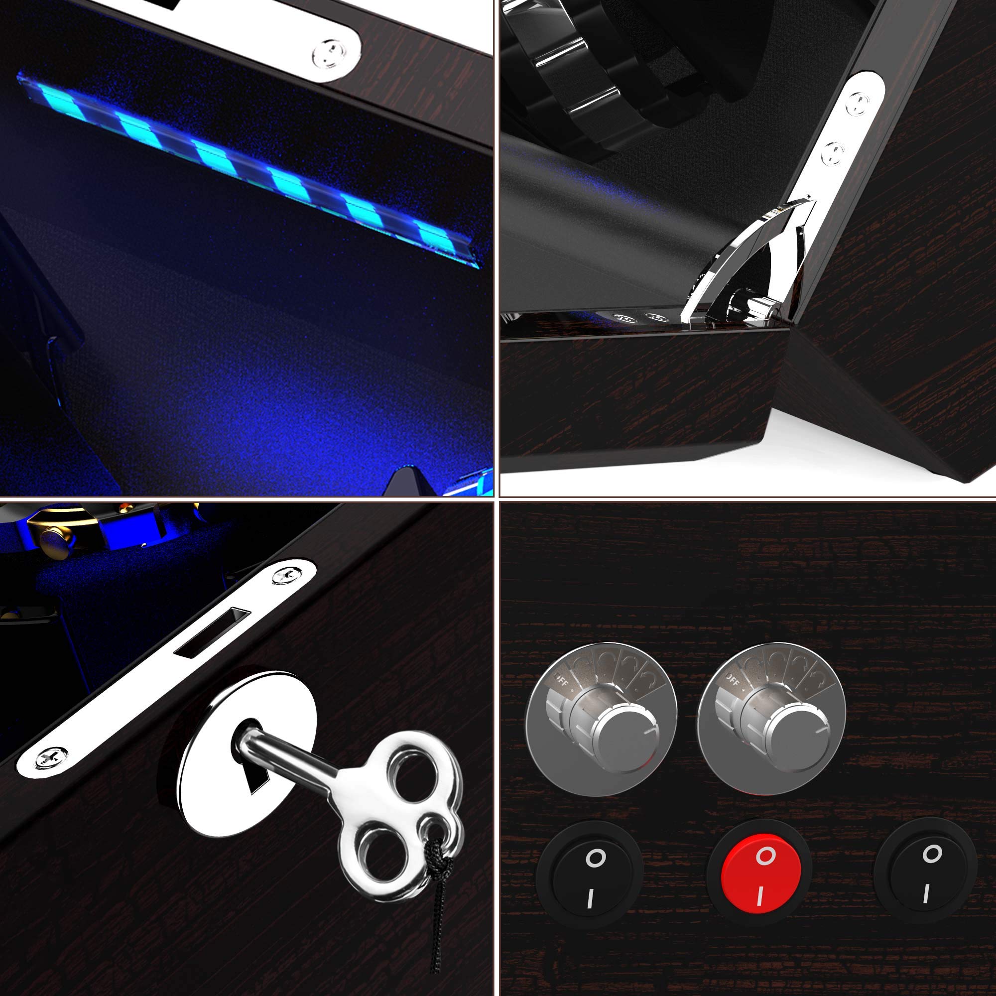 JINS&VICO Watch Winder, [Newly Upgraded] Soft Flexible Watch Pillows Automatic Watch Winder Box, 8 Winding Spaces with Built-in Illumination