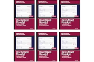 WSICSE 6 Pack Receipt Books,7-5/8" x 10-7/8" Receipt Book with Carbon Copies, 3-Part Carbonless (White,Yellow and Pink),100 Sets Per Book