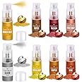 Edible Glitter Spray Set - Edible Luster Dust Set 8 Color - Metallic Shimmer Food Grade Dust Powder, Food Coloring Glitter Powder for Drinks, Cake Decorating, Baking, Chocolate, Candy, Icing - 5g Each