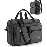 BAGSMART 3 In 1 Laptop Bag for Men, Computer Briefcase 17.3 Inch Laptop Water-Repellent Shoulder Bag, Computer Bag Business Travel Office, Black