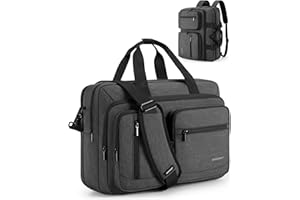BAGSMART 3 In 1 Laptop Bag for Men, Computer Briefcase 17.3 Inch Laptop Water-Repellent Shoulder Bag, Computer Bag Business Travel Office, Black