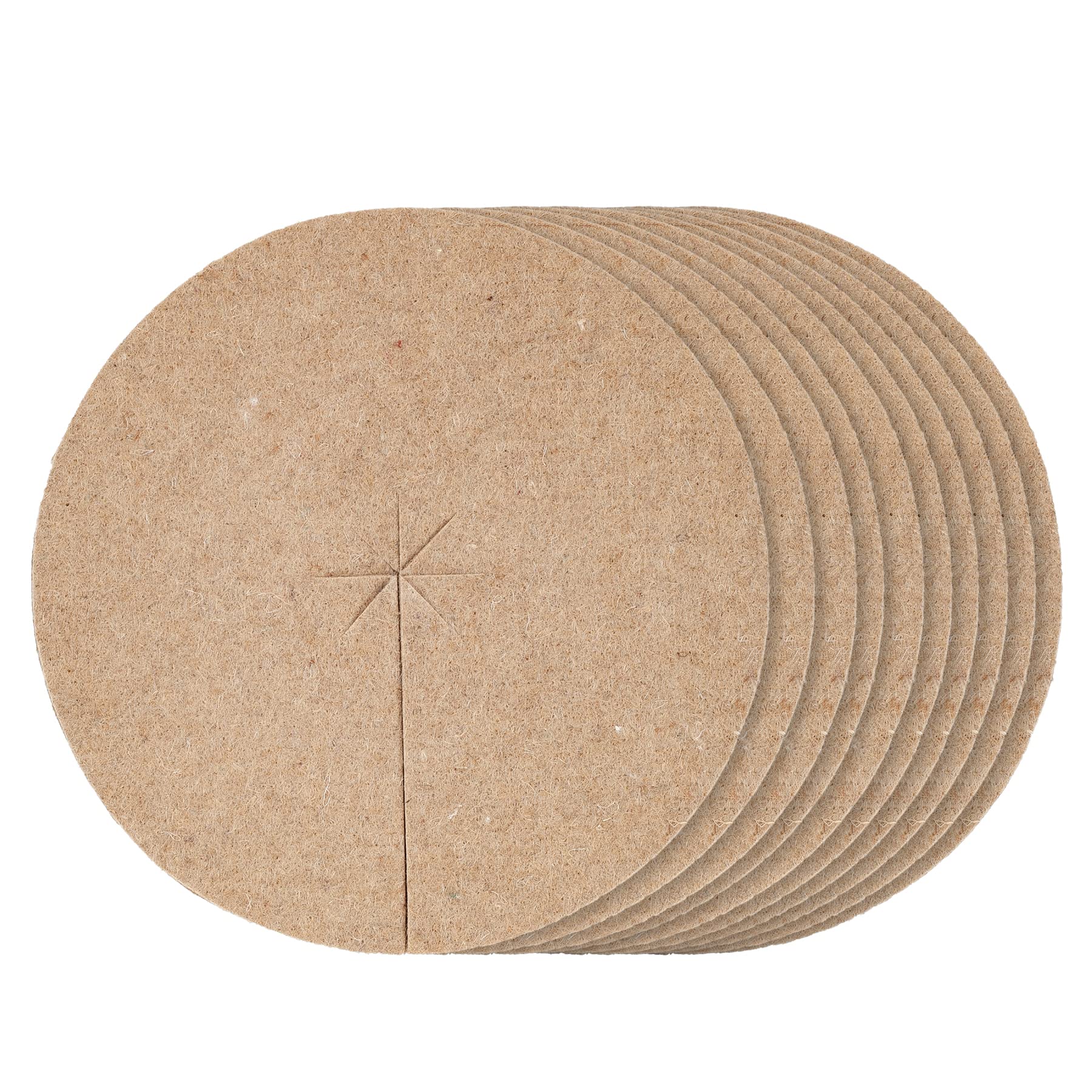 La cordeline CJN10E-L10 Pack of 10 Jute Felt Mulching Discs 700 g/m², 30 cm, Natural