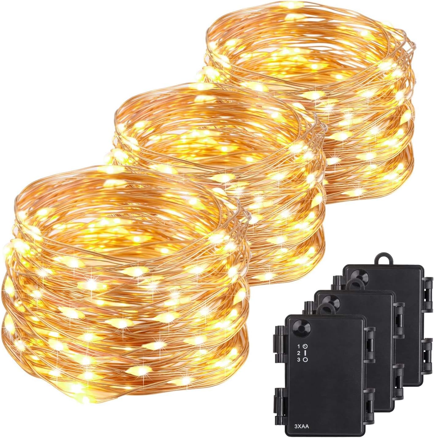 Catena Luinosa Esterno,12 LED Catena Luci Giardino con 18 3 Lapadine