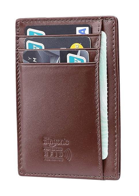 flintronic Geldbörse klein, Visitenkartenetui Leder mit Münzfach