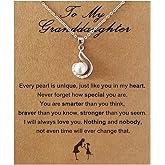 Granddaughter Necklace - Granddaughter Gifts from Grandma, Graduation Gifts for Her, Birthday Christmas Confirmation Wedding Keepsake Jewelry gifts for Granddaughter Teen Girls, Sterling Silver Freshwater Pearl Necklace