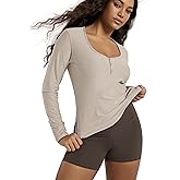 ODODOS Women's Long Sleeve Henley T-Shirt – Ultra Soft odSTRATUM Tech Tee, UPF 50+ Button V-Neck Top