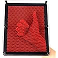 E-FirstFeeling 3D Pin Art Toy Extra Large 10" X 8" Pin Art Board Pin Impression Sculpture Toy for Kids Adults Hand Mold Board Toy - Red